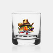 Väter Day Funny Fish mit einem Cowboy-Hut Whiskyglas (Vorderseite)