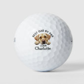 Väter Day Golden Labrador Puppy Golfball (Vorderseite)