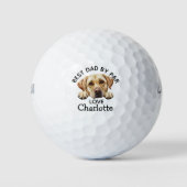Väter Day Golden Labrador Puppy Golfball (Vorderseite)