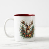 Vater Deer Decorations Pine Booughs Zweifarbige Tasse (Links)
