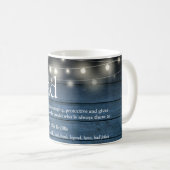 Vater definiert blaue, rustikale Holzstring-Leucht Kaffeetasse (VorderseiteRechts)