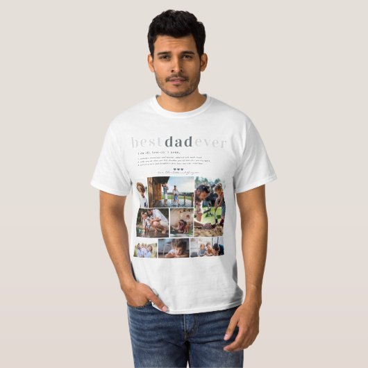 Vater-Definition | 8 FOTO PERSONALISIERT T-Shirt (Vorne ganz)