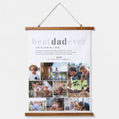 Vater-Definition | 8 FOTO PERSONALISIERT Wandteppich Mit Holzrahmen (Vorderseite)