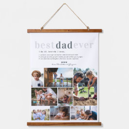 Vater-Definition | 8 FOTO PERSONALISIERT Wandteppich Mit Holzrahmen