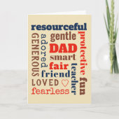 Vater Definition Best Tracks Word Cloud Typografie Karte (Vorderseite)