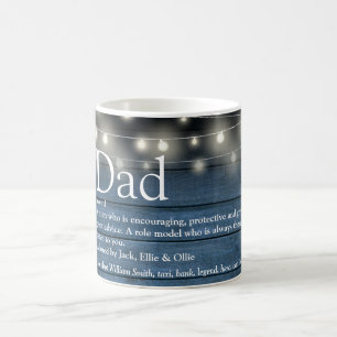 Vater Definition Blau Rustikale Holz Lichterkette Kaffeetasse