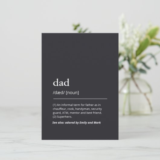 Vater Definition personalisiertes modernes Wörterb (Stehend Vorderseite)