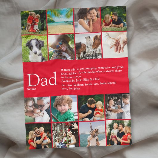 Vater Definition Sprichwort 16 FotoCollage Red Kle Fleecedecke