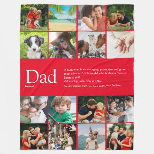 Vater Definition Sprichwort Collage Red Large Fleecedecke