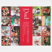 Vater Definition Sprichwort Collage Red Large Fleecedecke (Vorderseite (Horizontal))