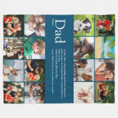 Vater Definition Sprichwort Foto Collage Blue Larg Fleecedecke (Vorderseite (Horizontal))
