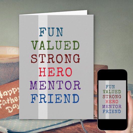 VATER Definition Typografie Vatertag Karte