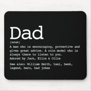 Vater Definition Vatertag Schwarz Weiß Mousepad
