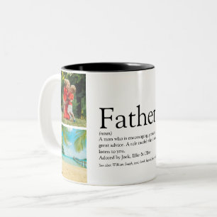 Vater Definition Zitat Foto‑Collage Zweifarbige Tasse
