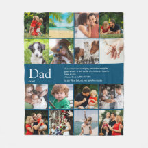 Vater-Definitions-Zitat-Fotocollage Blau