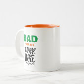 Vater dein Superheld Zweifarbige Tasse (Vorderseite Links)