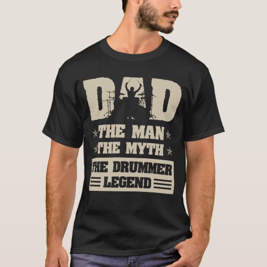 Vater dem Mann den Mythos der Drummer-Legende T-Shirt (Vorderseite)