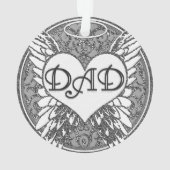 Vater-Denkmal mit Herz-und Engels-Flügeln Ornament (Rückseite)