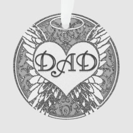 Vater-Denkmal mit Herz-und Engels-Flügeln Ornament