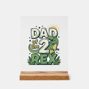 Vater der 2 Rex Dinosaur Vater Shirt Design_1 Acrylschild