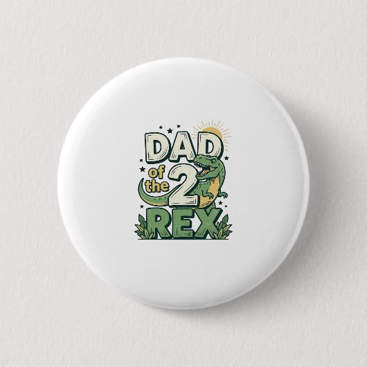 Vater der 2 Rex Dinosaurier Vater Shirt Design_1 Button (Vorderseite)