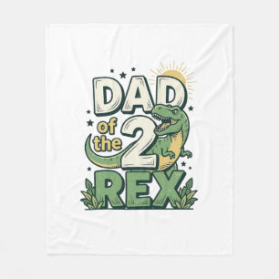 Vater der 2 Rex Dinosaurier Vater Shirt Design_1 Fleecedecke