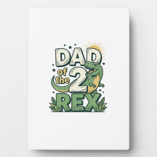 Vater der 2 Rex Dinosaurier Vater Shirt Design_1 Fotoplatte