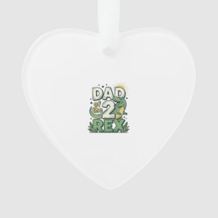 Vater der 2 Rex Dinosaurier Vater Shirt Design_1 Ornament
