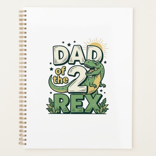 Vater der 2 Rex Dinosaurier Vater Shirt Design_1 Planer (Vorderseite)
