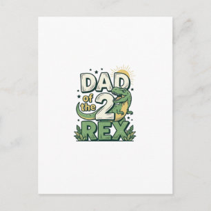 Vater der 2 Rex Dinosaurier Vater Shirt Design_1 Postkarte