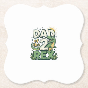 Vater der 2 Rex Dinosaurier Vater Shirt Design_1 Untersetzer