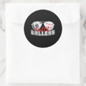 Vater der Baller Baseball Fußball Fathers Day Runder Aufkleber (Tasche)