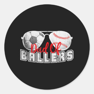 Vater der Baller Baseball Fußball Fathers Day Runder Aufkleber