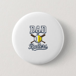 Vater der Baller Baseball Softball Vintage Design_ Button