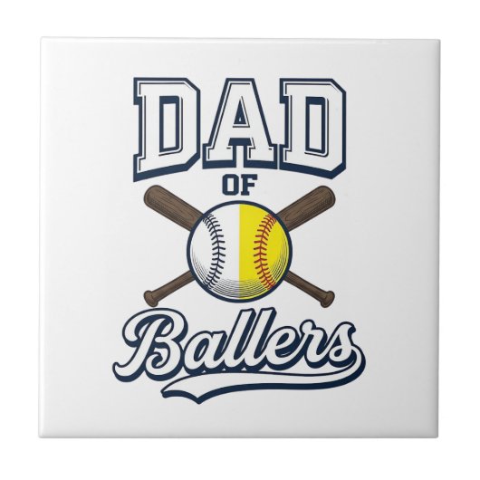 Vater der Baller Baseball Softball Vintage Design_ Fliese (Vorderseite)