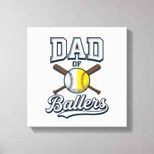 Vater der Baller Baseball Softball Vintage Design_ Leinwanddruck