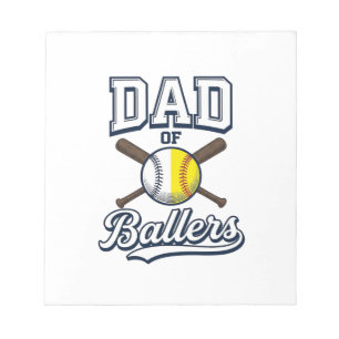 Vater der Baller Baseball Softball Vintage Design_ Notizblock
