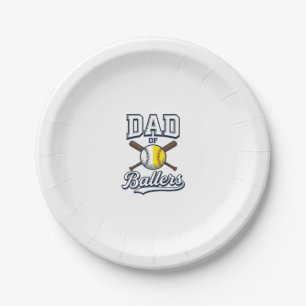 Vater der Baller Baseball Softball Vintage Design_ Pappteller