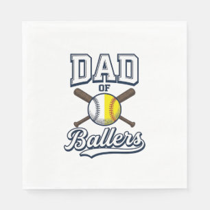 Vater der Baller Baseball Softball Vintage Design_ Serviette