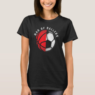 Vater der Baller Pater Son Basketball Fußballspiel T-Shirt