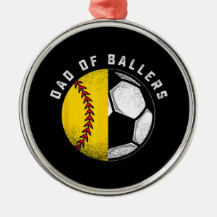 Vater der Baller Vater-Sohn-Softball-Fußballspiele Ornament Aus Metall