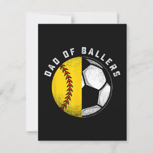 Vater der Baller Vater-Sohn-Softball-Fußballspiele Postkarte