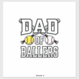 Vater der Baller Vintage Baseball Softball T-Shirt Aufkleber
