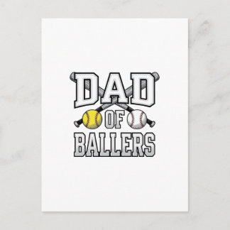 Vater der Baller Vintage Baseball Softball T-Shirt Postkarte