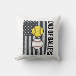 Vater der Ballers Softball Baseball Patriotisch Kissen