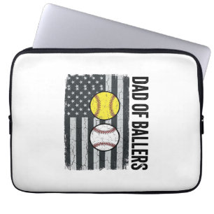 Vater der Ballers Softball Baseball Patriotisch Laptopschutzhülle