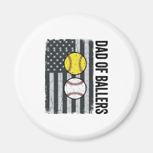 Vater der Ballers Softball Baseball Patriotisch Magnet