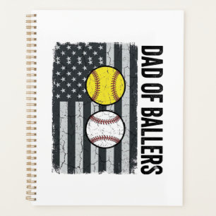 Vater der Ballers Softball Baseball Patriotisch Planer