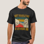 Vater der besten Doodle je Retro Hund Lover Vatert T-Shirt (Vorderseite)