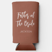 Vater der Braun Terracotta Hochzeit Selters Dosenkühler (Vorderseite)